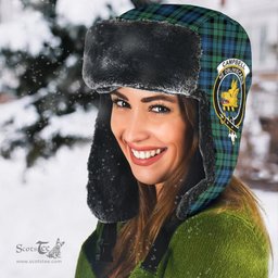 Scottish Campbell Ancient 02 Clans Tartan Trapper Hat - Crest Classic Scottish Plaid Tartan Plaid