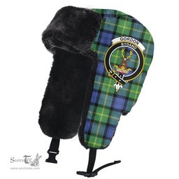 Scottish Gordon Old Ancient Clans Tartan Trapper Hat - Crest Classic Scottish Plaid Tartan Plaid