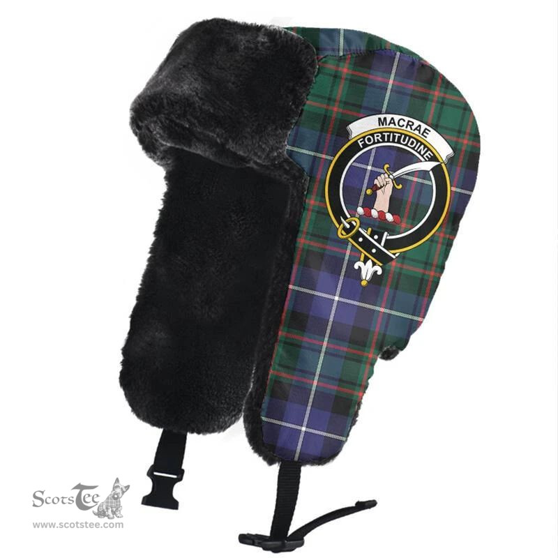 Scottish MacRae Hunting Modern Clans Tartan Trapper Hat - Crest Classic Scottish Plaid Tartan Plaid