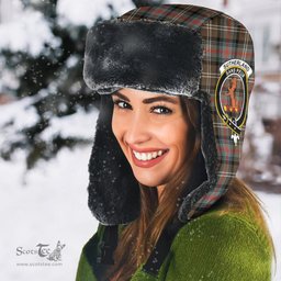 Scottish Sutherland Weathered Clans Tartan Trapper Hat - Crest Classic Scottish Plaid Tartan Plaid