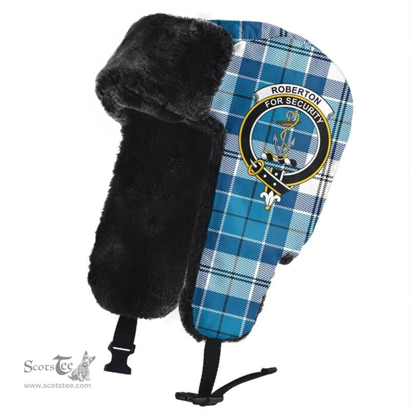 Scottish Roberton Clans Tartan Trapper Hat - Crest Classic Scottish Plaid Tartan Plaid