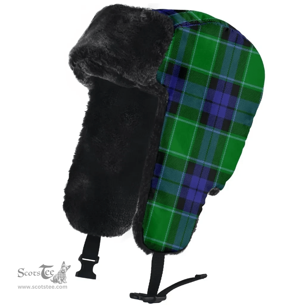 Scottish Graham of Menteith Modern Clan Tartan Trapper Hat - Classic Scottish Plaid Tartan Plaid