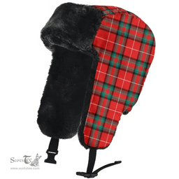 Scottish Stewart (Stuart) of Bute Clan Tartan Trapper Hat - Classic Scottish Plaid Tartan Plaid