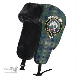 Scottish Kennedy Modern Clans Tartan Trapper Hat - Crest Classic Scottish Plaid Tartan Plaid