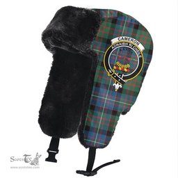 Scottish Cameron of Erracht Ancient Clans Tartan Trapper Hat - Crest Classic Scottish Plaid Tartan Plaid