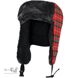 Scottish Stewart (Stuart) of Bute Clan Tartan Trapper Hat - Classic Scottish Plaid Tartan Plaid