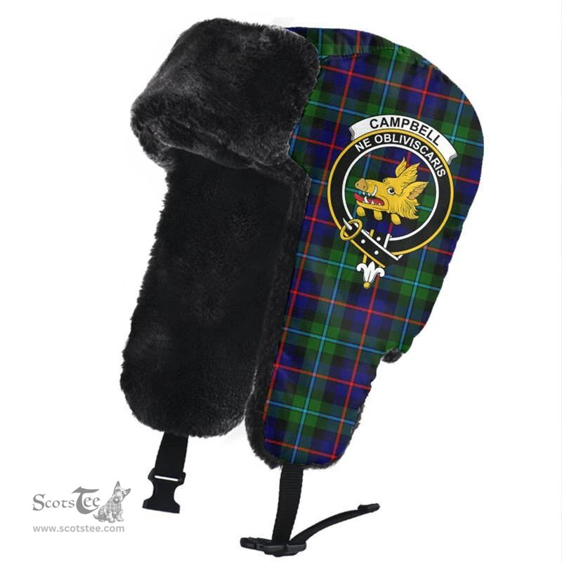 Scottish Campbell of Cawdor Modern Clans Tartan Trapper Hat - Crest Classic Scottish Plaid Tartan Plaid