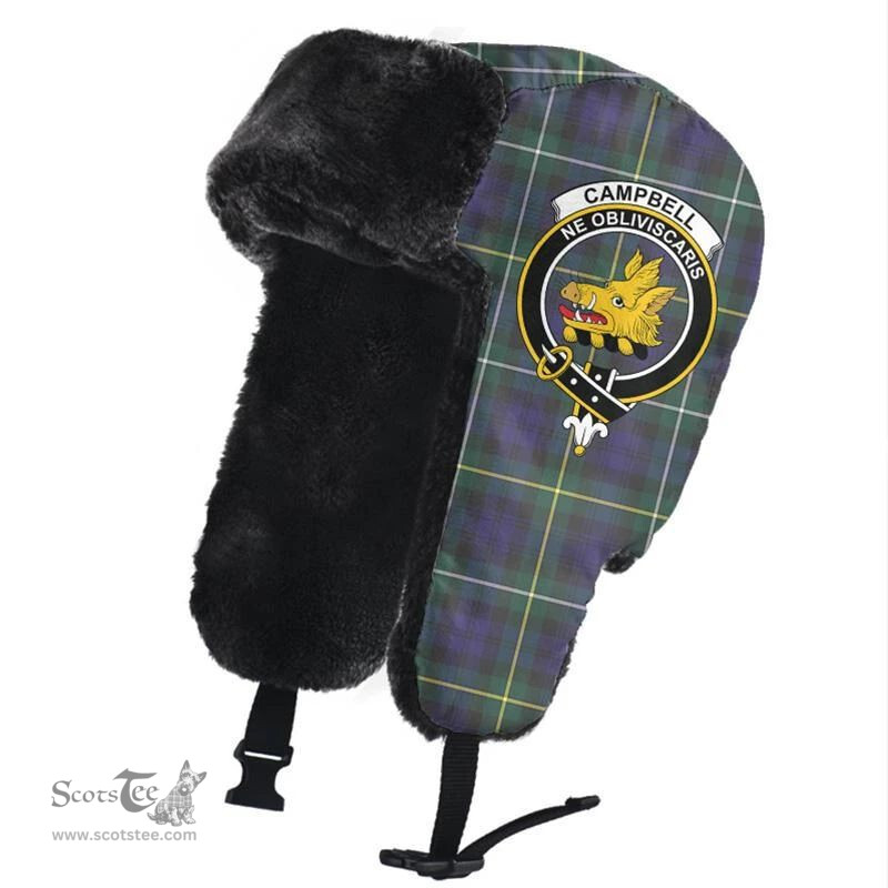Scottish Campbell Argyll Modern Clans Tartan Trapper Hat - Crest Classic Scottish Plaid Tartan Plaid