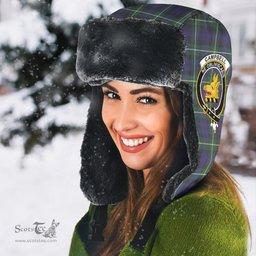 Scottish Campbell Argyll Modern Clans Tartan Trapper Hat - Crest Classic Scottish Plaid Tartan Plaid