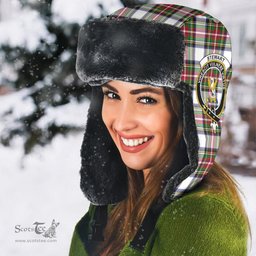 Scottish Stewart Dress Modern Clans Tartan Trapper Hat - Crest Classic Scottish Plaid Tartan Plaid