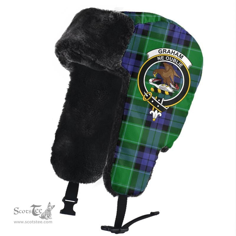 Scottish Graham of Menteith Modern Clans Tartan Trapper Hat - Crest Classic Scottish Plaid Tartan Plaid