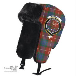 Scottish Fraser Ancient Clans Tartan Trapper Hat - Crest Classic Scottish Plaid Tartan Plaid