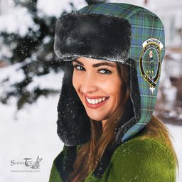 Scottish MacInnes Ancient Clans Tartan Trapper Hat - Crest Classic Scottish Plaid Tartan Plaid