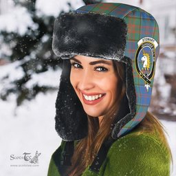 Scottish Stewart of Appin Hunting Ancient Clans Tartan Trapper Hat - Crest Classic Scottish Plaid Tartan Plaid