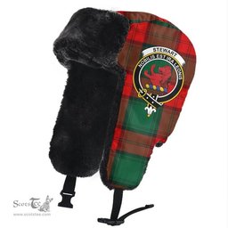 Scottish Stewart Atholl Modern Clans Tartan Trapper Hat - Crest Classic Scottish Plaid Tartan Plaid
