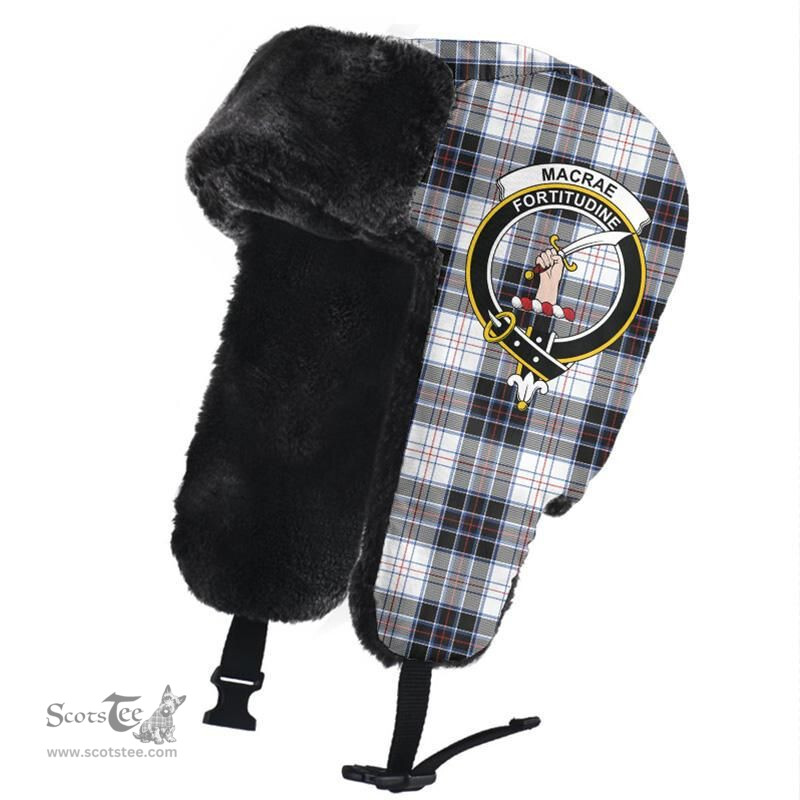Scottish MacRae Dress Modern Clans Tartan Trapper Hat - Crest Classic Scottish Plaid Tartan Plaid