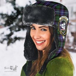 Scottish Galbraith Modern Clans Tartan Trapper Hat - Crest Classic Scottish Plaid Tartan Plaid