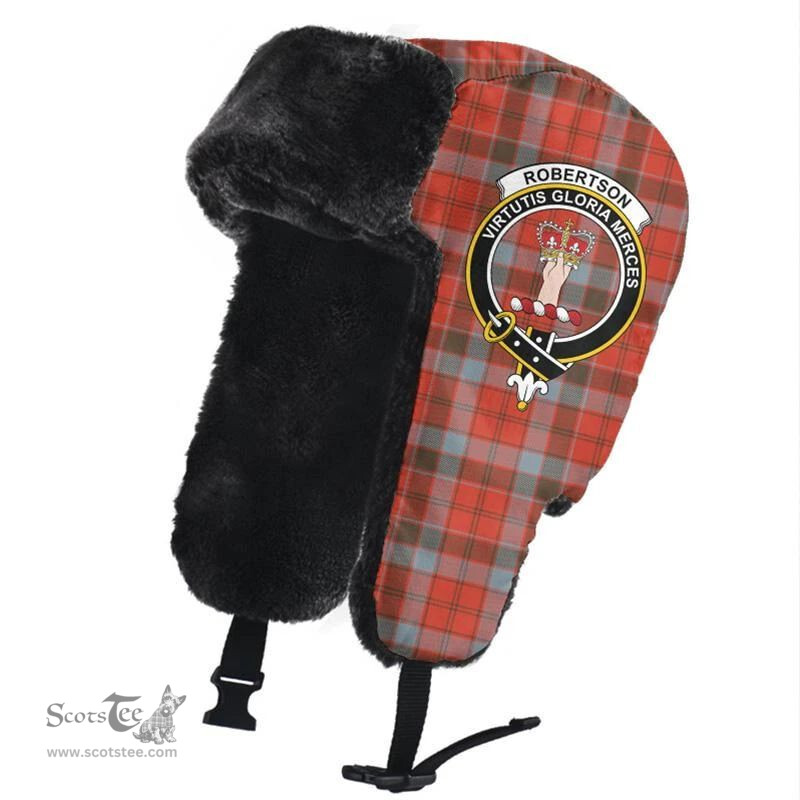 Scottish Robertson Weathered Clans Tartan Trapper Hat - Crest Classic Scottish Plaid Tartan Plaid