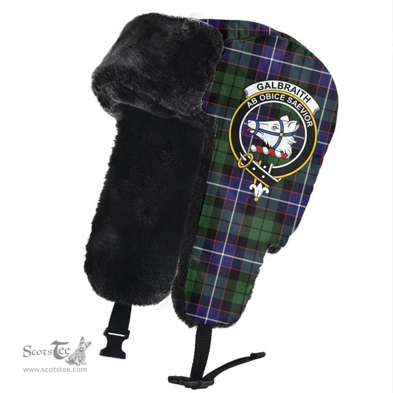 Scottish Galbraith Modern Clans Tartan Trapper Hat - Crest Classic Scottish Plaid Tartan Plaid