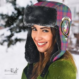 Scottish Lindsay Ancient Clans Tartan Trapper Hat - Crest Classic Scottish Plaid Tartan Plaid