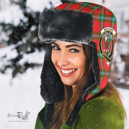 Scottish MacLaine of Loch Buie Clans Tartan Trapper Hat - Crest Classic Scottish Plaid Tartan Plaid