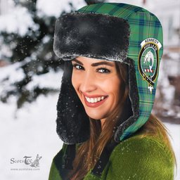 Scottish Kennedy Ancient Clans Tartan Trapper Hat - Crest Classic Scottish Plaid Tartan Plaid
