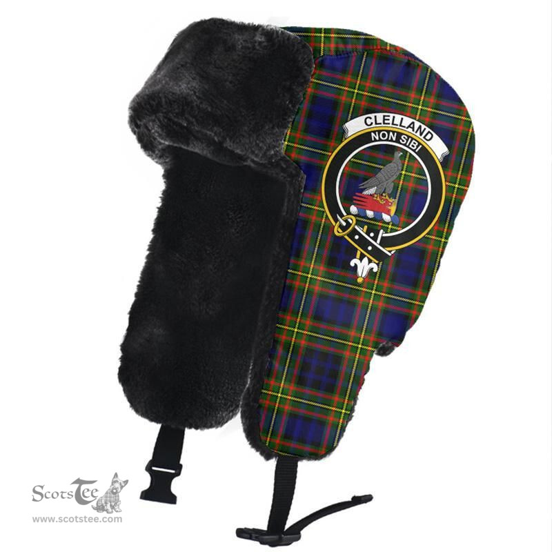 Scottish Clelland Modern Clans Tartan Trapper Hat - Crest Classic Scottish Plaid Tartan Plaid