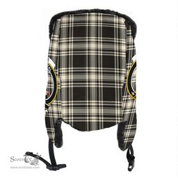 Scottish Menzies Black & White Ancient Clans Tartan Trapper Hat - Crest Classic Scottish Plaid Tartan Plaid