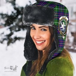Scottish Inglis Modern Clans Tartan Trapper Hat - Crest Classic Scottish Plaid Tartan Plaid