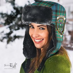 Scottish FERGUSON ANCIENT Clans Tartan Trapper Hat - Crest Classic Scottish Plaid Tartan Plaid