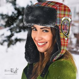 Scottish Ogilvie of Airlie Ancient Clans Tartan Trapper Hat - Crest Classic Scottish Plaid Tartan Plaid