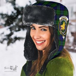 Scottish Campbell Modern Clans Tartan Trapper Hat - Crest Classic Scottish Plaid Tartan Plaid