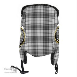 Scottish Douglas Grey Modern Clans Tartan Trapper Hat - Crest Classic Scottish Plaid Tartan Plaid
