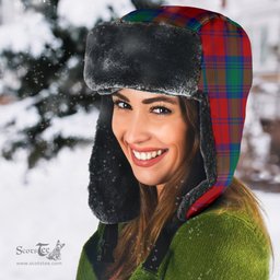 Scottish Fotheringham Modern Clan Tartan Trapper Hat - Classic Scottish Plaid Tartan Plaid