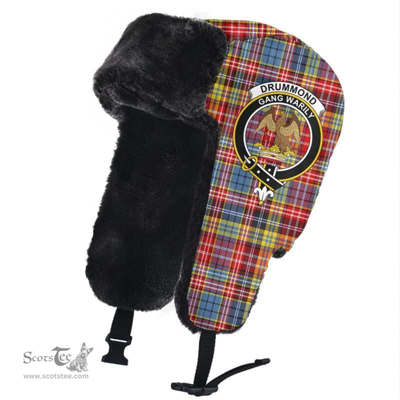 Scottish Drummond of Strathallan Clans Tartan Trapper Hat - Crest Classic Scottish Plaid Tartan Plaid