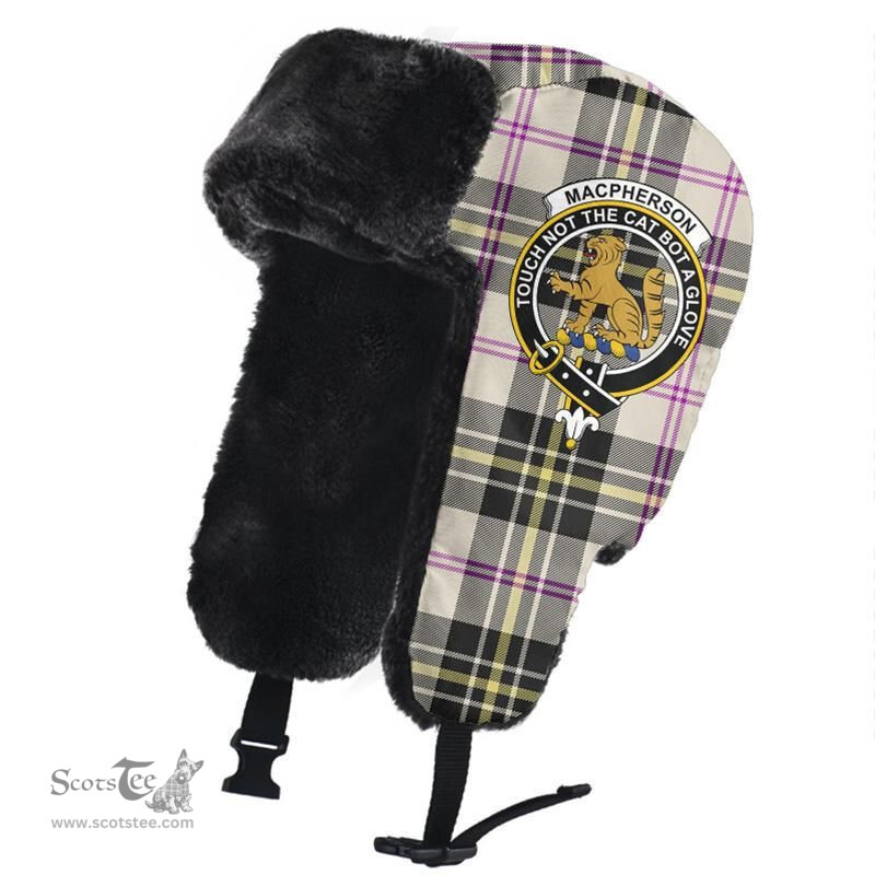 Scottish MacPherson Dress Ancient Clans Tartan Trapper Hat - Crest Classic Scottish Plaid Tartan Plaid