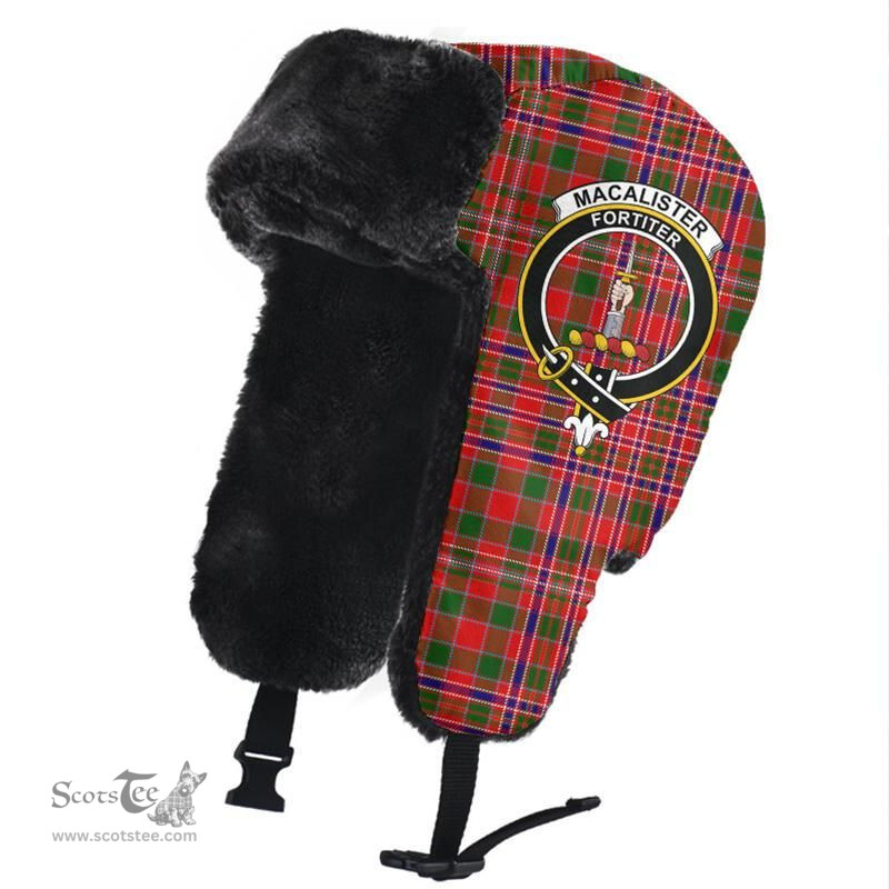 Scottish MacAlister Modern Clans Tartan Trapper Hat - Crest Classic Scottish Plaid Tartan Plaid