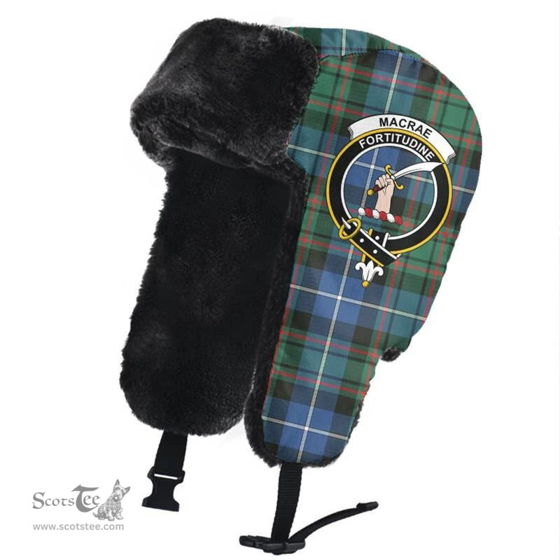 Scottish MacRae Hunting Ancient Clans Tartan Trapper Hat - Crest Classic Scottish Plaid Tartan Plaid