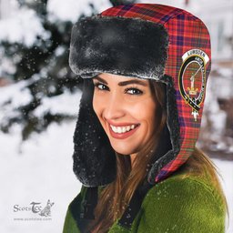 Scottish Lumsden Modern Clans Tartan Trapper Hat - Crest Classic Scottish Plaid Tartan Plaid