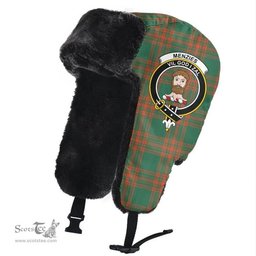 Scottish Menzies Green Ancient Clans Tartan Trapper Hat - Crest Classic Scottish Plaid Tartan Plaid