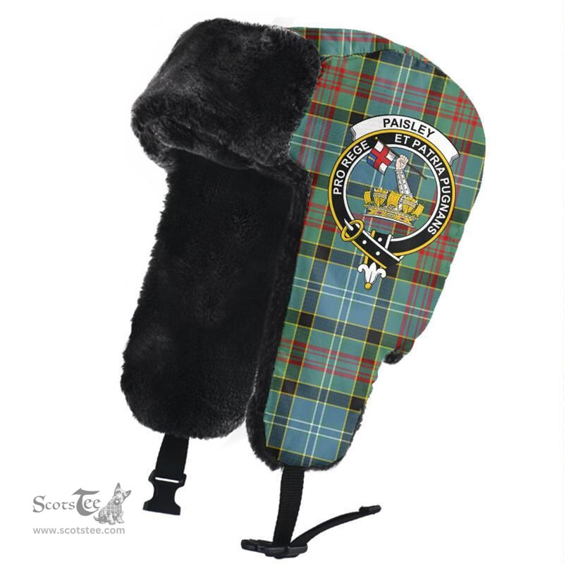 Scottish Paisley District Clans Tartan Trapper Hat - Crest Classic Scottish Plaid Tartan Plaid