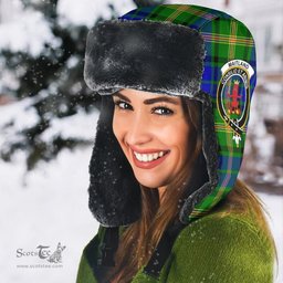 Scottish Maitland Clans Tartan Trapper Hat - Crest Classic Scottish Plaid Tartan Plaid