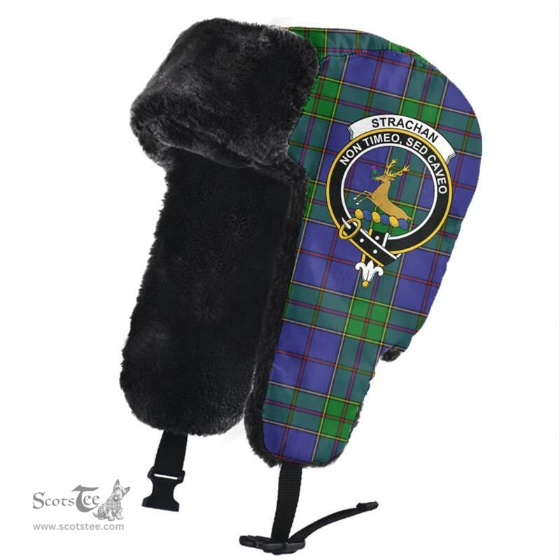 Scottish Strachan Clans Tartan Trapper Hat - Crest Classic Scottish Plaid Tartan Plaid