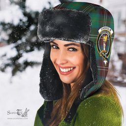Scottish Chisholm Hunting Ancient Clans Tartan Trapper Hat - Crest Classic Scottish Plaid Tartan Plaid
