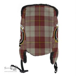 Scottish Cunningham Burgundy Dancers Clans Tartan Trapper Hat - Crest Classic Scottish Plaid Tartan Plaid
