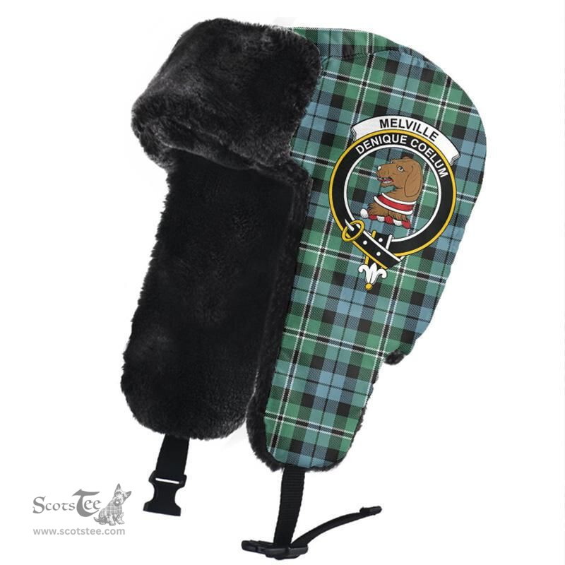 Scottish Melville Clans Tartan Trapper Hat - Crest Classic Scottish Plaid Tartan Plaid