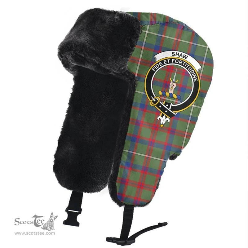 Scottish Shaw Green Modern Clans Tartan Trapper Hat - Crest Classic Scottish Plaid Tartan Plaid