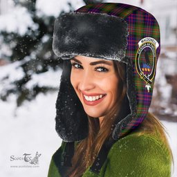 Scottish MacDonnell of Glengarry Modern Clans Tartan Trapper Hat - Crest Classic Scottish Plaid Tartan Plaid