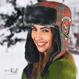 Scottish MacDougall Ancient Clans Tartan Trapper Hat - Crest Classic Scottish Plaid Tartan Plaid