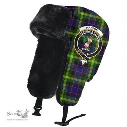 Scottish Watson Modern Clans Tartan Trapper Hat - Crest Classic Scottish Plaid Tartan Plaid